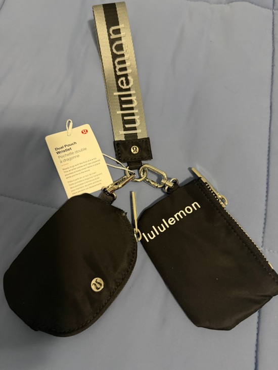 lululemon athletica Accessories - Lululemon Dual Pouch Wristlet – Black with Logo Strap – New with Tags